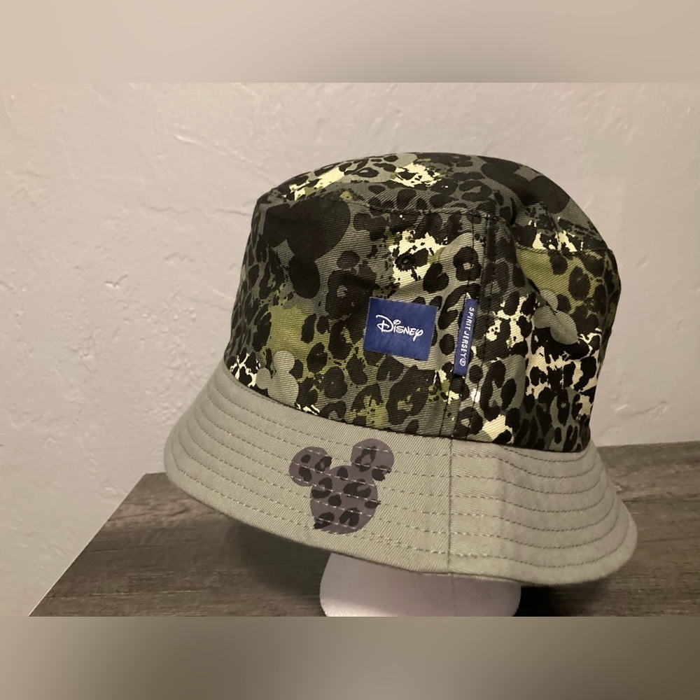 Disneys Mickey Mouse Logo Leopard Print Bucket Hat